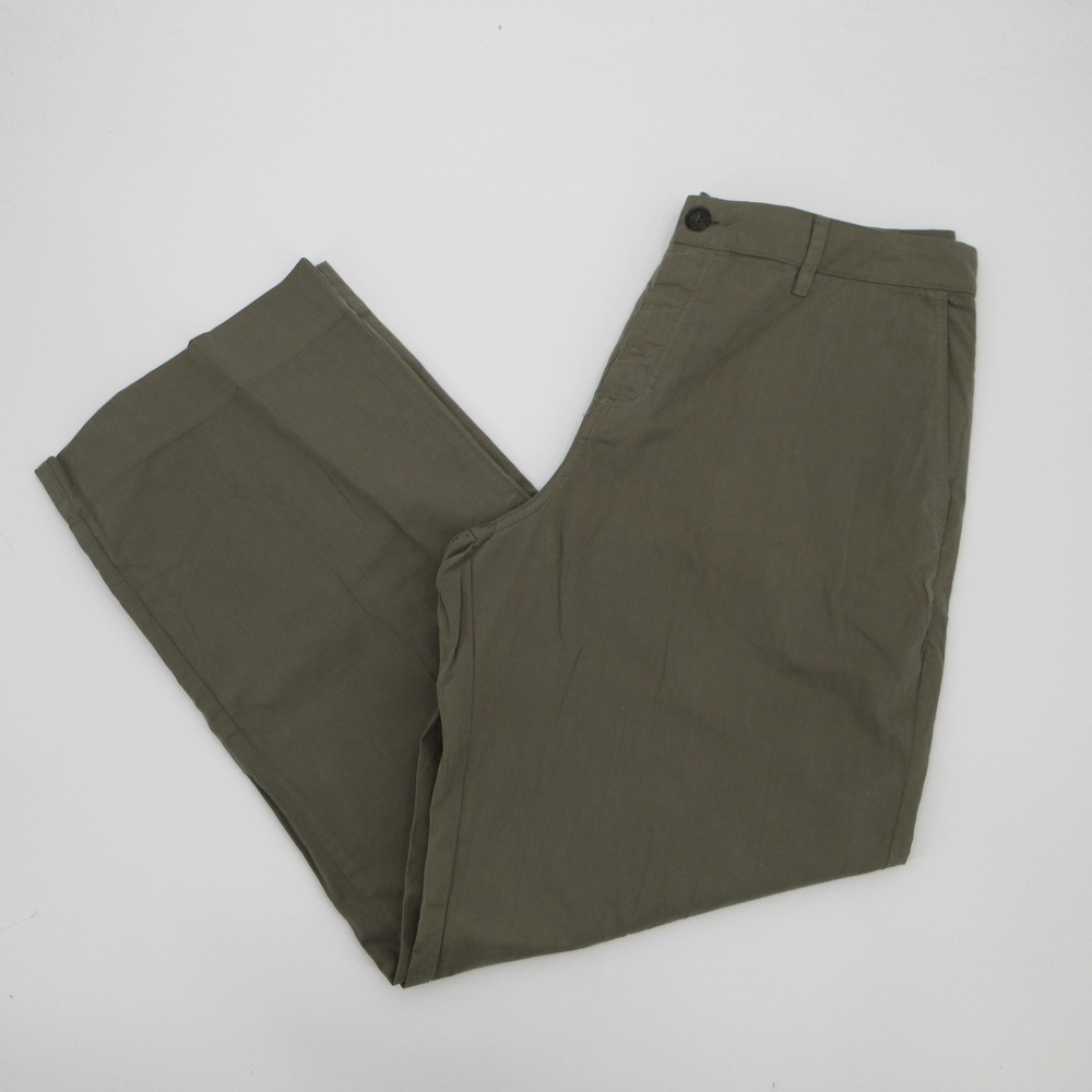 James Perse Los Angeles Olive Green Cotton Straight Leg Chino Pants MBT1007 36